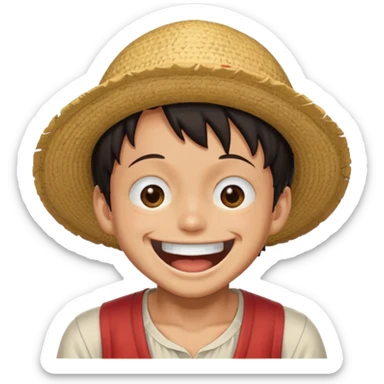 Luffy original con sonido riendose sticker