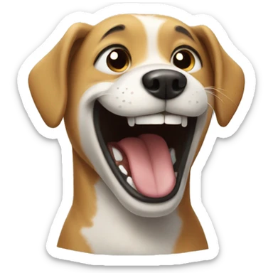Dog laughing sticker