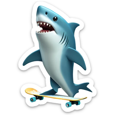 Un requin qui fait du skateboard sticker
