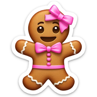 gingerbread with a pink bow sticker