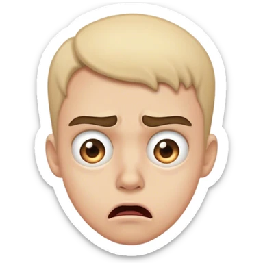 face of shock, fear, disgust, and a raised eyebrow sticker