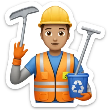 Waste Management, safety vest, trash picker sticker