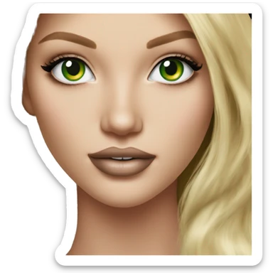 Realistic victoria secret model blonde green eyes  sticker