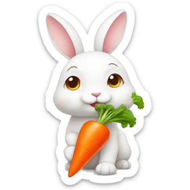 cute rabbit with carrot sticker