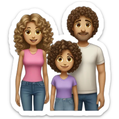 family-dark-straight-hair-mom-curly-brown-hair-dad-big-brother-curly-hair-little-sister-curly-blonde-hair sticker