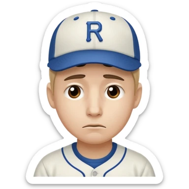 Una carita triste con una gorra de base pro show i q se llame rober sticker
