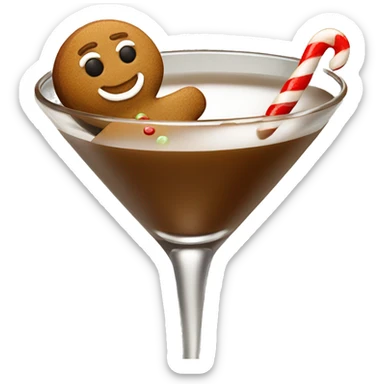 Tiny Gingerbread man in a gingerbread martini sticker