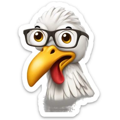 pollo con un reggiseno di cocco e una sigaretta  sticker