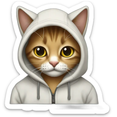 cat in Palestinian hoodie sticker