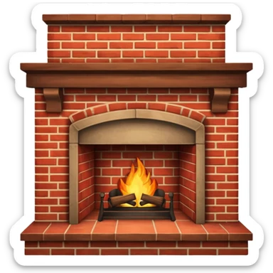 Classic Brick Fireplace sticker