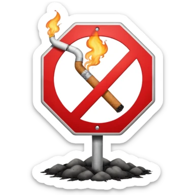 stop sign with cigarette, vape, or weed behind it sticker