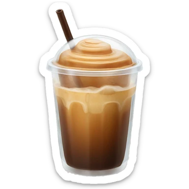 Caramel iced coffee in a clear cup  sticker
