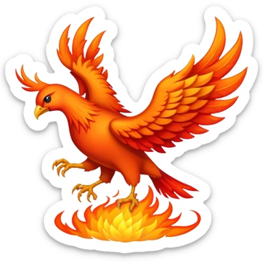 Phoenix en feu qui renaît de ses cendre  sticker
