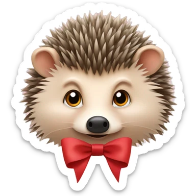 hedgehog with a bow sticker