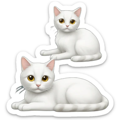 two-white-cats sticker