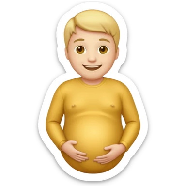 golden pregnant man emoji, sideways vertical sticker