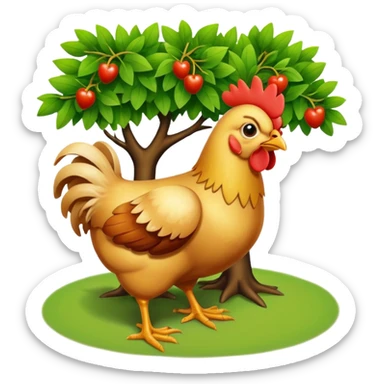 make the chicken bigger and remove the leaves from the tree sticker