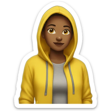 Girl in yellow hoodie sticker