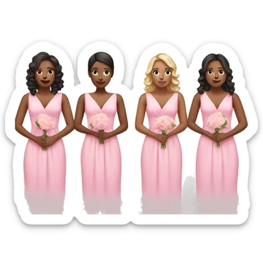 bridesmaids all in pink sticker