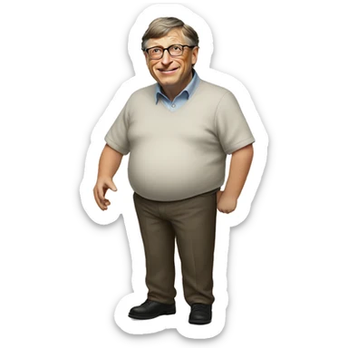 bill gates has a big belly sticker