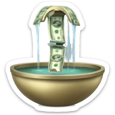 A money fountain sticker