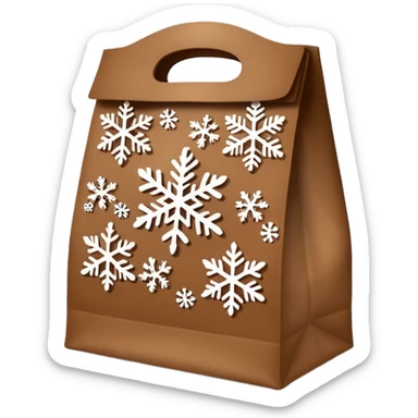 christmas paper lunch bag sticker