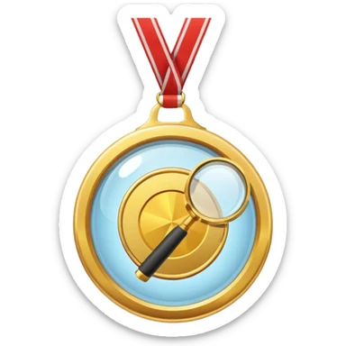 gold medal with ONLY ONE magnifier engraved on the center sticker