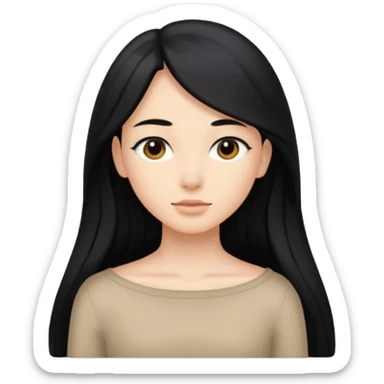  pero cámbiale el pelo largo por uno corto no tan corto que le llegue a los hombros pero con el pelo negro  sticker