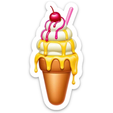 Meltei g neon  ice cream hot dog sundae sticker