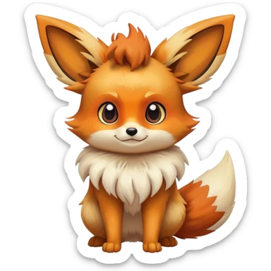 Fennekin-Eevee-Hybrid (Full body) sticker