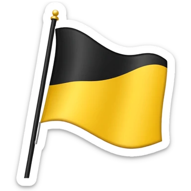 Faz uma bandeira com preto em cima e em baixo coloca amarelo mais sem o cabo de ferro que segura a bandeira, só a bandeira sem o ferro segurando a bandeira sticker