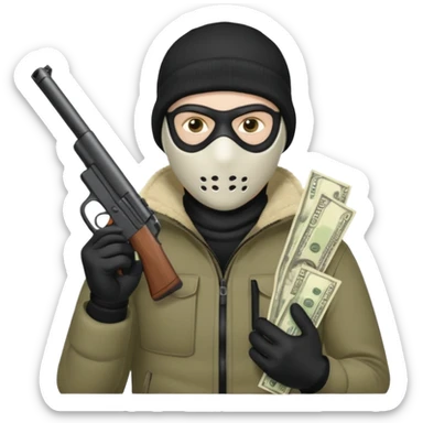 can u do a white guy in a ski mask holding a gun and money sticker