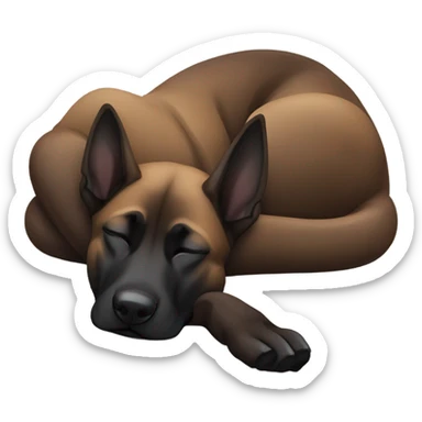 Dark Belgian malinois is sleeping sticker