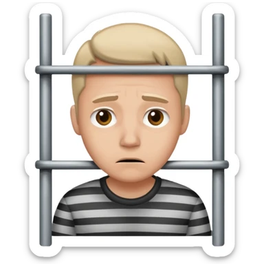 Jail emoji. A Person behind barrs sticker