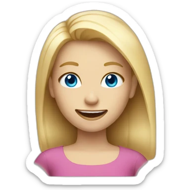 Blonde girl with blue eyes and big teeth sticker