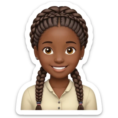 black girl with braids sticker