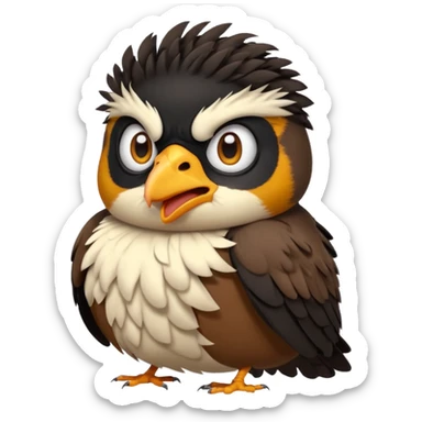 A angry common myna bird cute emoji sticker