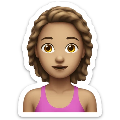 Swimming girl with brown hair  sticker