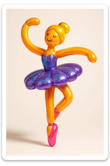 ballerina Capucina, en pointe, sparkling costume, soft background, elegant and joyful sticker