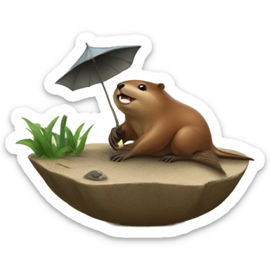 Beaver and stingray sticker