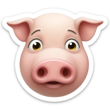 a pig shushing  sticker