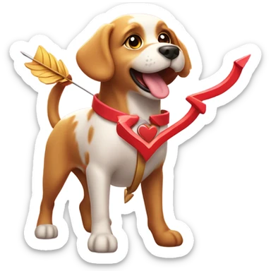 Cupid dog sticker