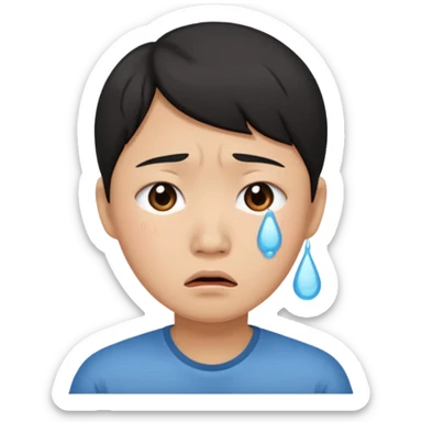 tears through cringe  asian sticker