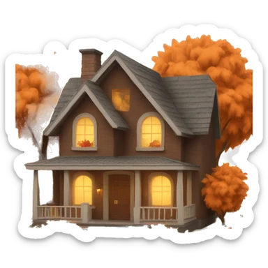 cozy fall house sticker