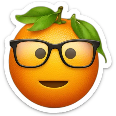 orange smiley with glasses nerd sticker