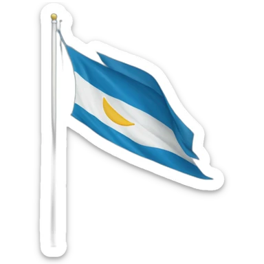 drapeau bleu clair avec une lune et une étoile blanche sticker