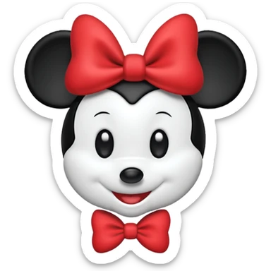 minnie mouse black and white outline sticker