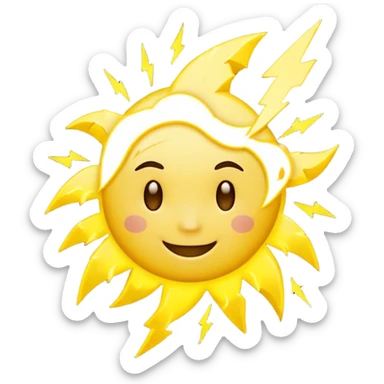 Smiley foudre orage sticker