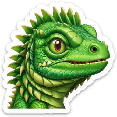 iguana's face dizzy sticker