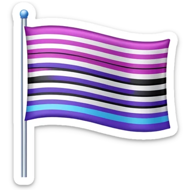 Flag with purple, blue, red and black lines  sticker